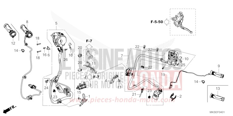 COMMUTATEUR/CABLE (DCT) de Africa Twin DCT GRAND PRIX RED (R380B) 2021